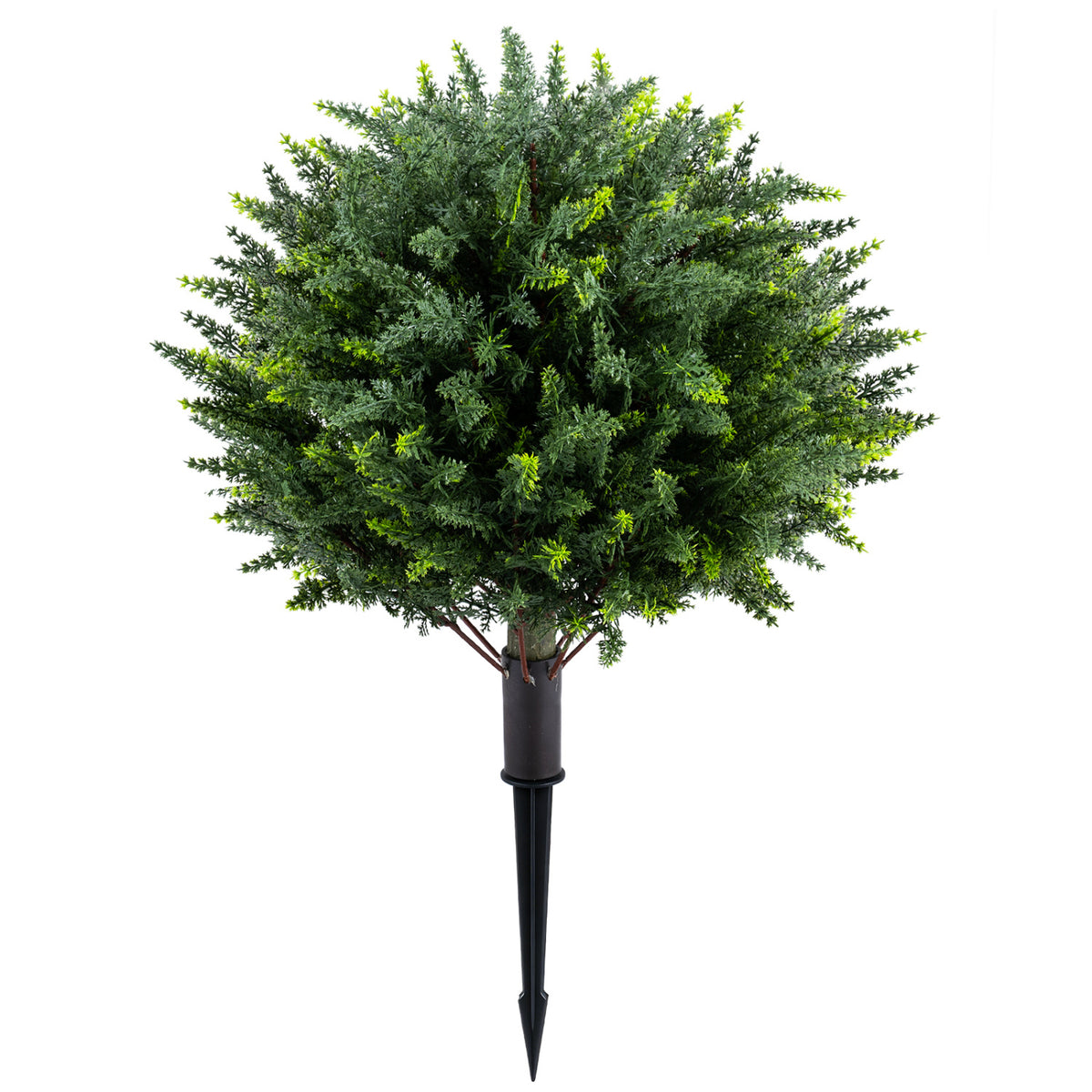 27.5 inch Artificial Cypress Topiary Trees with Ground Spikes Set of 2 view 3