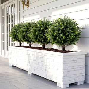 27.5 inch Artificial Cypress Topiary Trees with Ground Spikes Set of 2 view 6