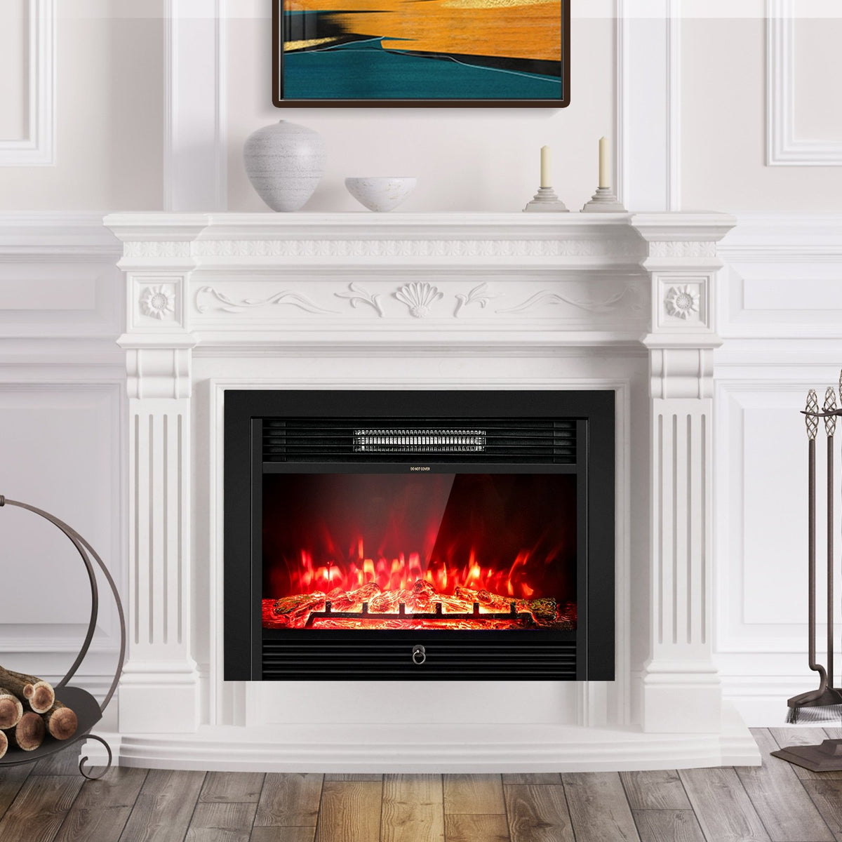 28.5 Inch Electric Fireplace Recessed with 3 Flame Colors view 2