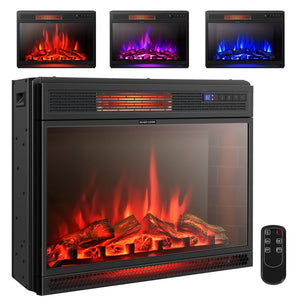 28 Inch Electric Freestanding and Recessed Fireplace with Remote view 5