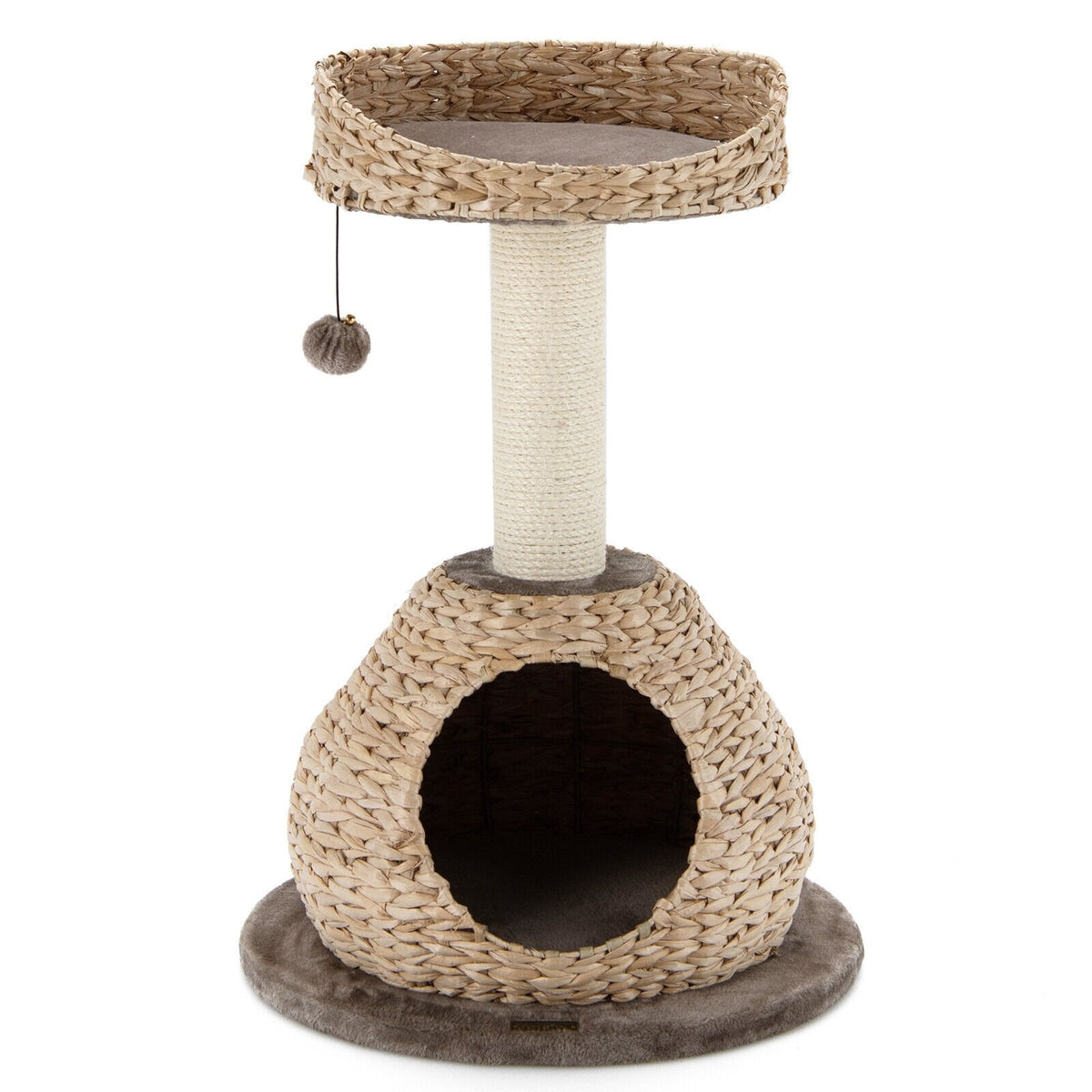 28 Inches Hand-Made Cat Tree Tower with Jump Platform-Coffee view 7