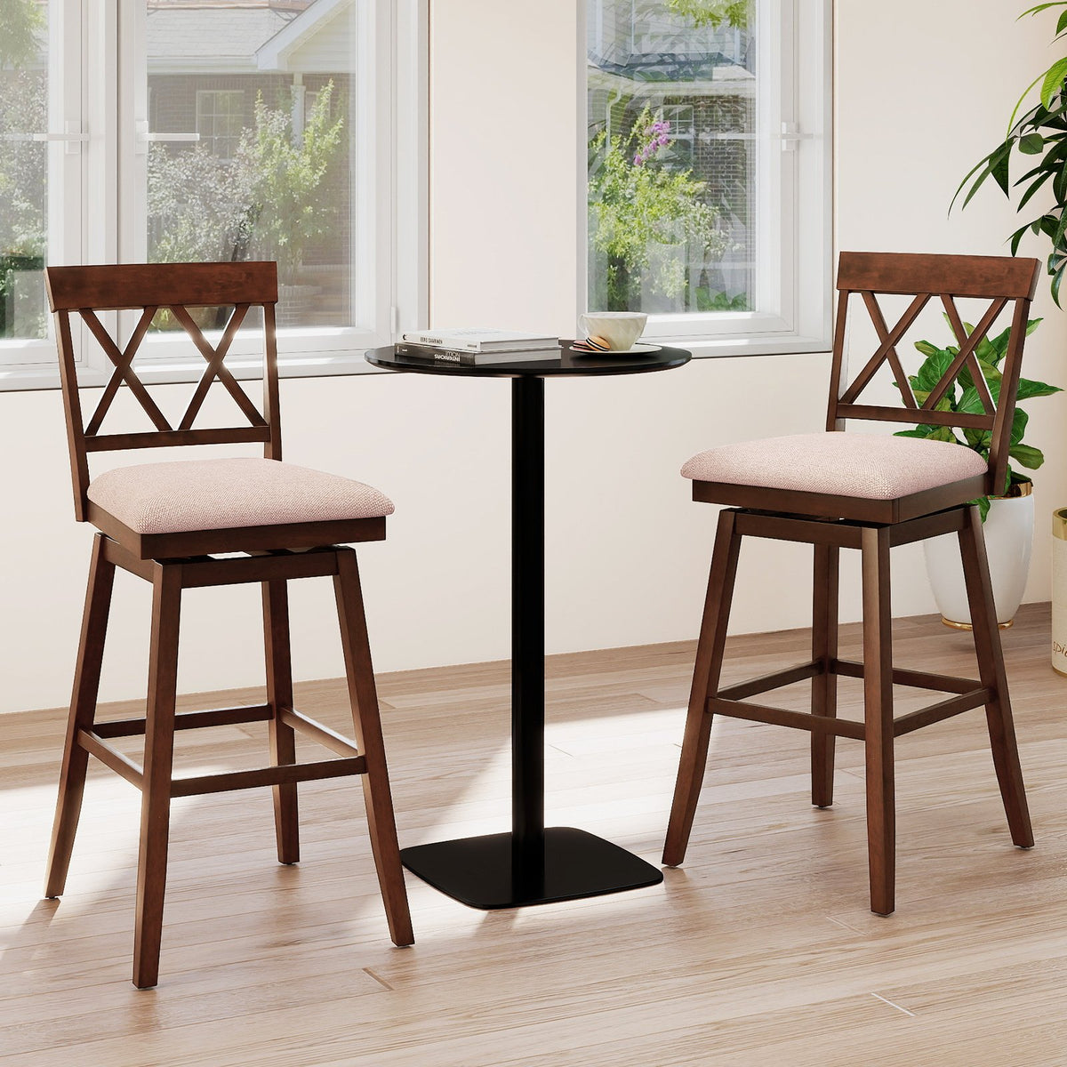29 Inch Counter Height Barstools with Backrest and Upholstered Seat Cushion for Kitchen Dining Room-29 Inch view 2