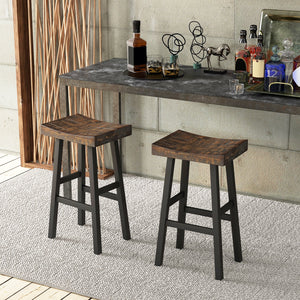 29 Inch Solid Wood Saddle-Seat with Curved Seat Surface and Comfortable Footrests-29 inches view 3