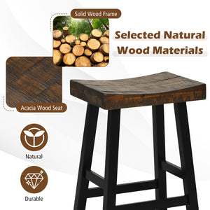29 Inch Solid Wood Saddle-Seat with Curved Seat Surface and Comfortable Footrests-29 inches view 6