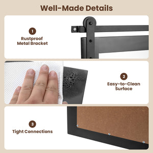 29 inches x 23 inches Rectangle Farmhouse Wall Mirror with Metal Bracket for Bathroom-Black view 9