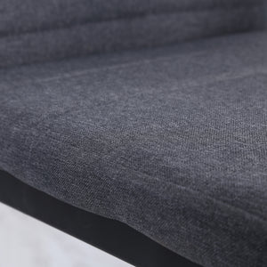 Modern Dining Chairs Set of 4, Upholstered Linen Fabric Kitchen Chairs with Channel Tufting and Metal Legs for Living Room, Dining Room, Bedroom, Grey
