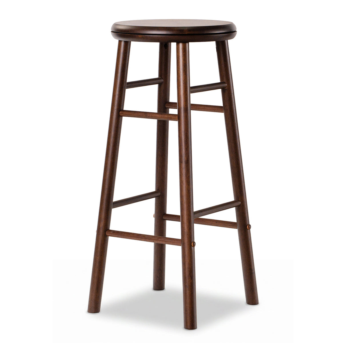 29 inches Swivel Bar Stools Set of 2 with Footrests & Crossbars-Walnut