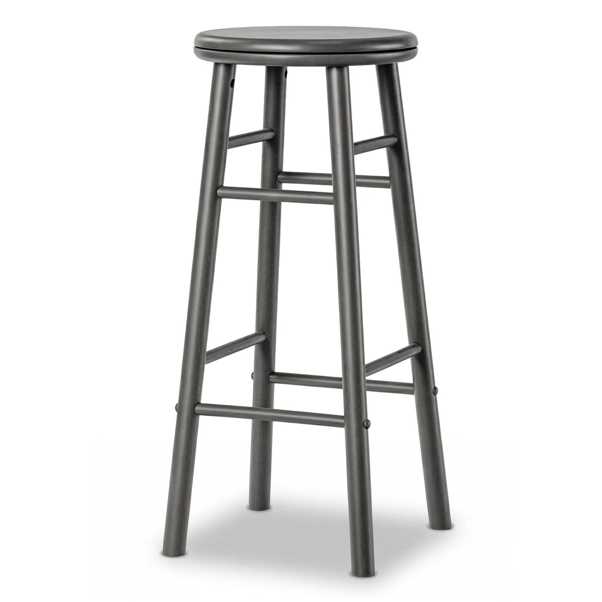 29 inches Swivel Bar Stools Set of 2 with Footrests & Crossbars-Gray