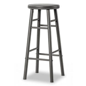 29 inches Swivel Bar Stools Set of 2 with Footrests & Crossbars-Gray