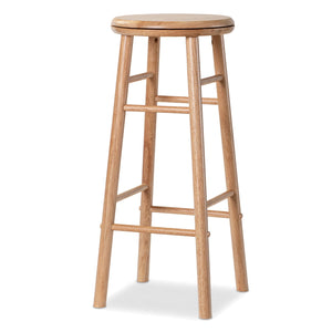 29 inches Swivel Bar Stools Set of 2 with Footrests & Crossbars-Natural