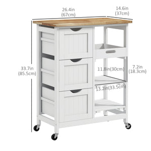 Kitchen Cart on Wheels, Rolling Kitchen Island Cart with Wood Top – view 16
