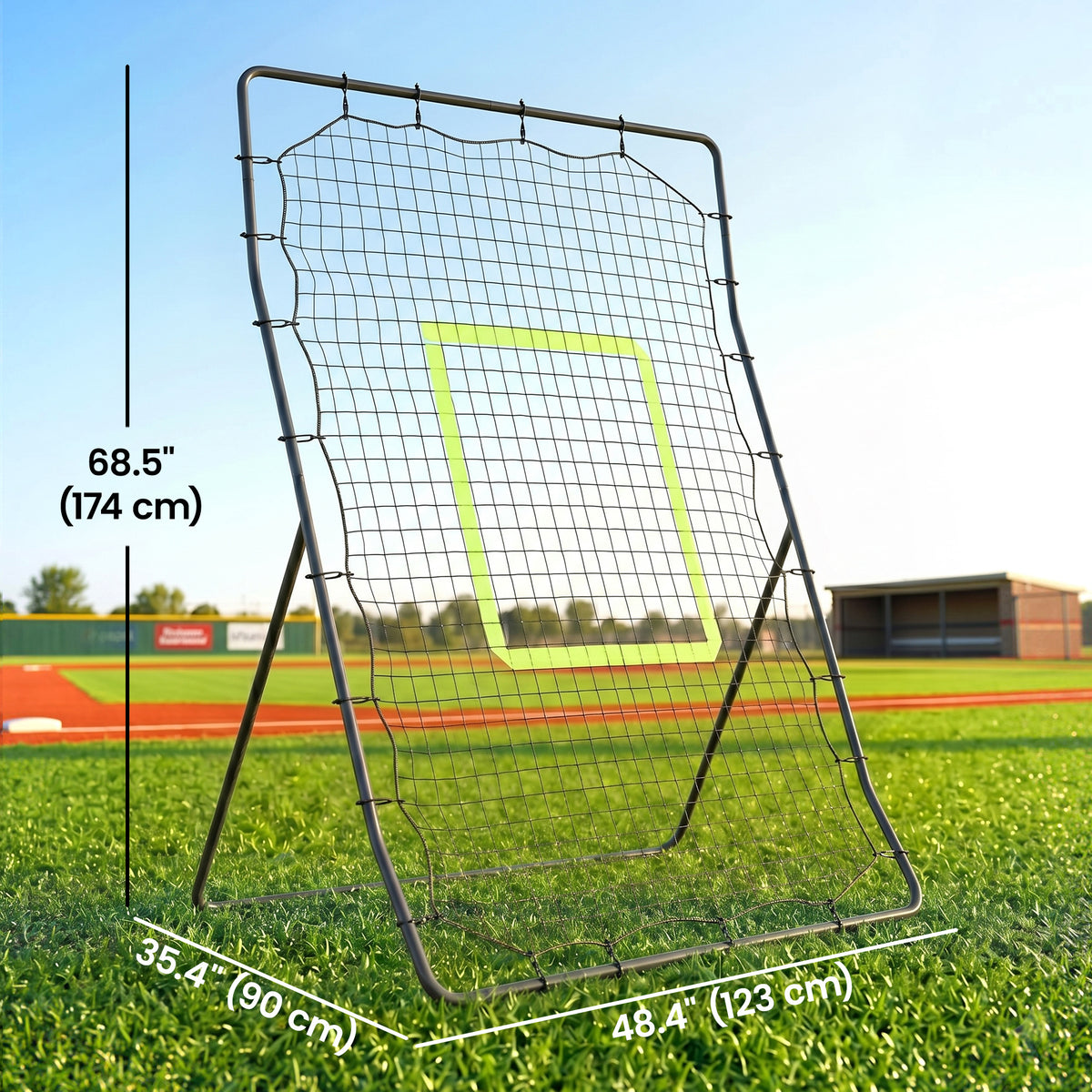 Soozier 4 x 5.7ft Volleyball Rebounder Net with Strike Zone, Baseball Lacrosse Training Net for Pitching and Fielding