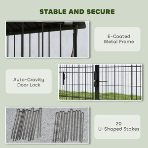 Metal Chicken Coop with UV-Resistant Cover for Hens, Rabbits, Ducks, Geese, 168.5" x 42.1" x 43.7", Grey – view 6