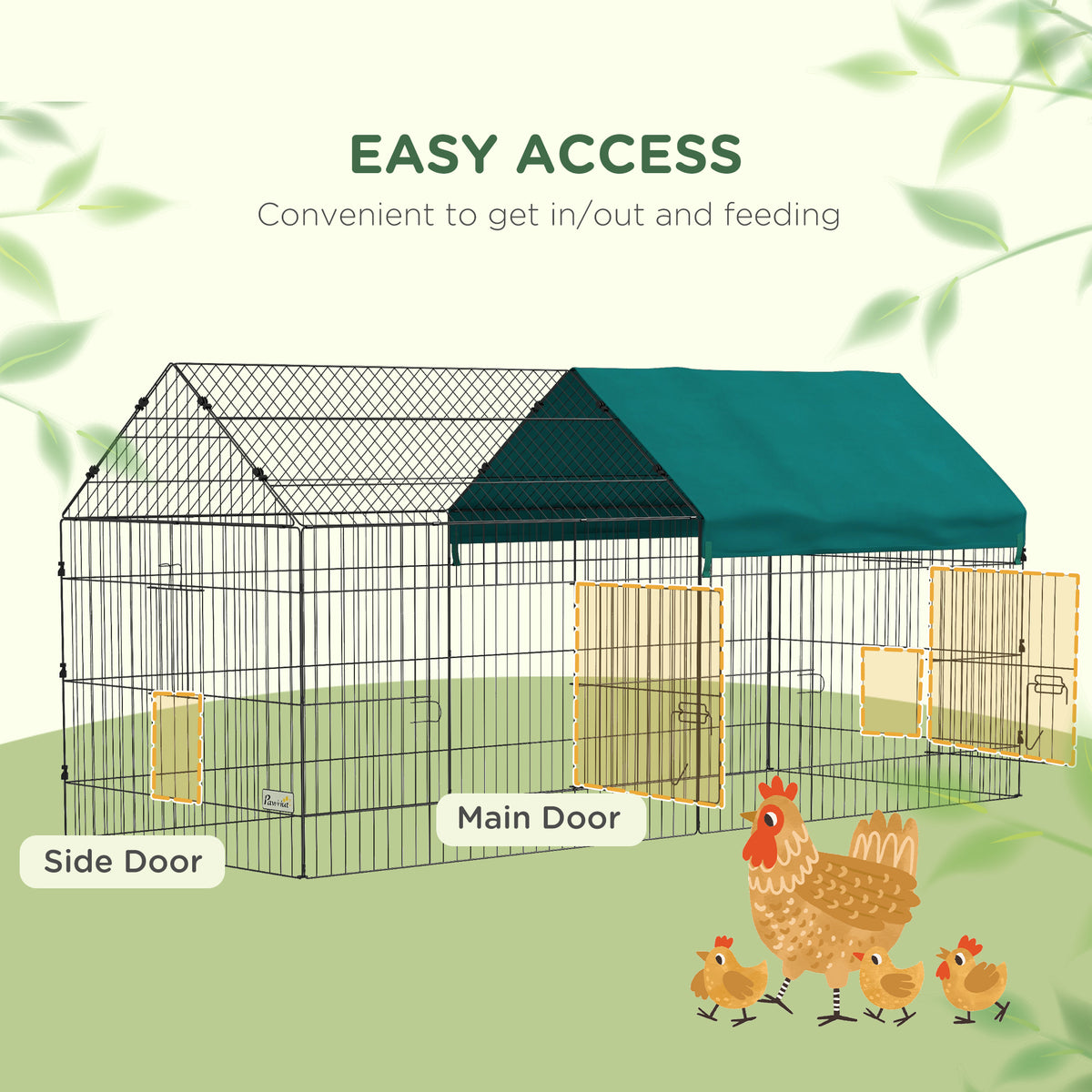 73" Small Animal Cage with Roof, Indoor/Outdoor Use,  for Chicken, Rabbits, Chinchillas