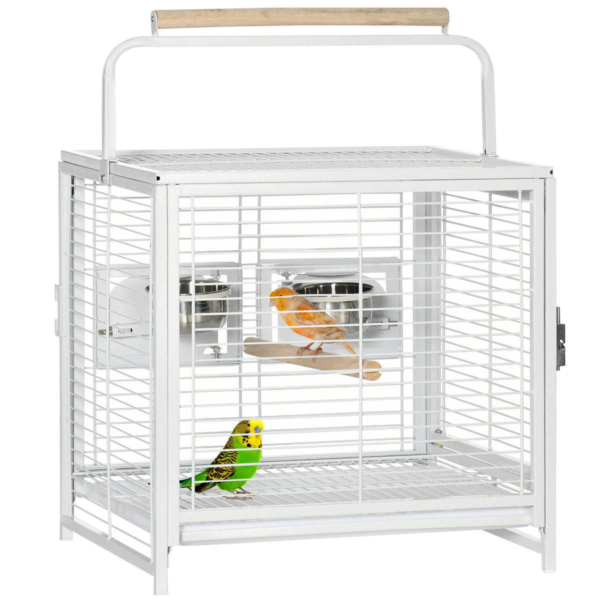 Bird Travel Carrier Cage, Portable Metal Bird Cage for Parrots Conures Cockatiel Parakeets with Stand