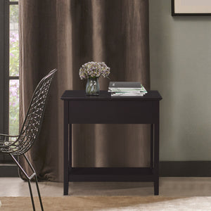 End Side Table in Flip Top Design with Cabinet and Bottom Shelf, Storage Furniture Decoration for Bedroom Living Room Office, Dark Coffee
