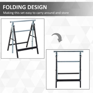 Set of 2 Adjustable Telescopic Builders Trestle, DIY Steel Work Bench Carpenter – view 5