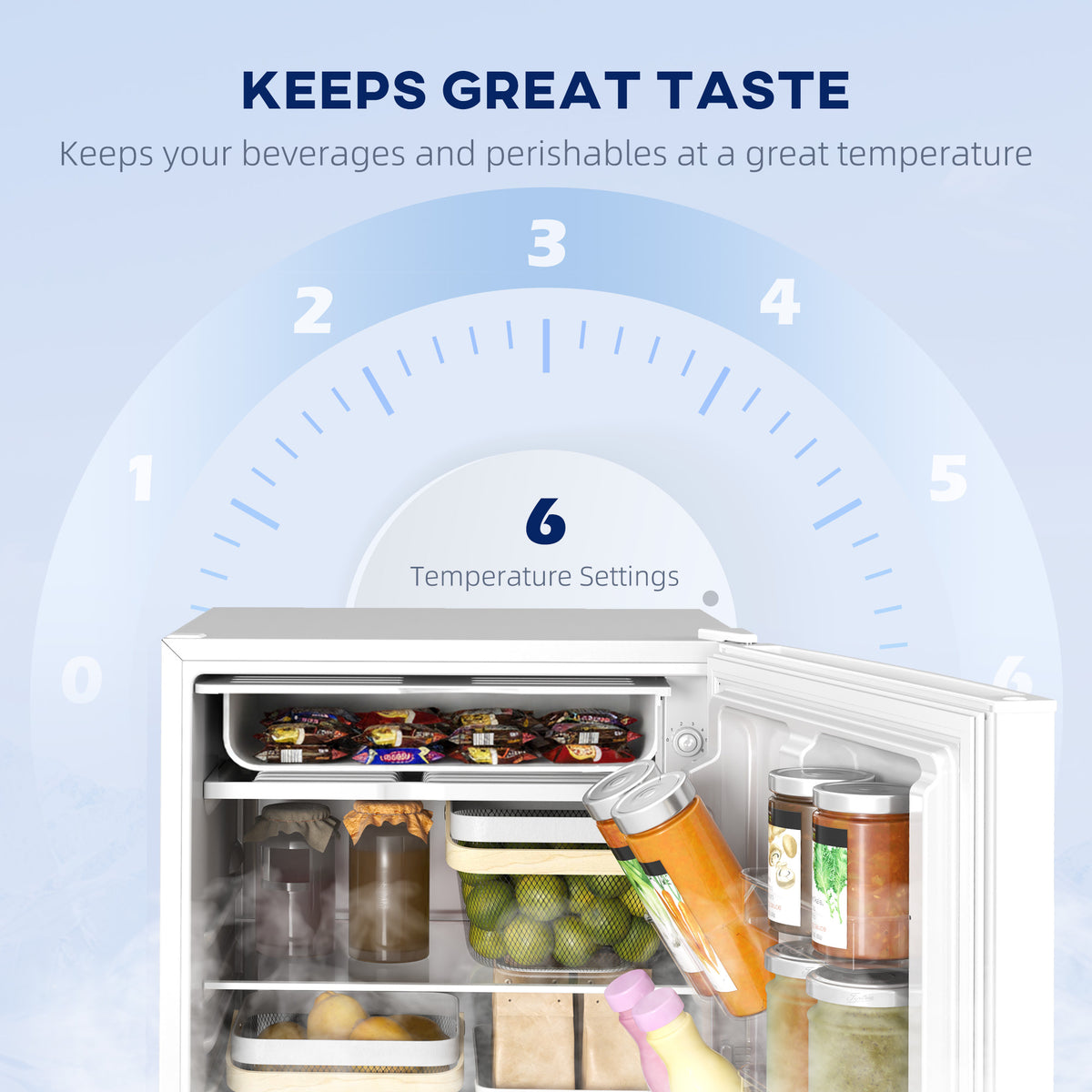 4.5 Cu Ft Mini Fridge with Freezer, Wheels, Single Door Refrigerator, Adjustable Thermostat – view 12