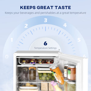4.5 Cu Ft Mini Fridge with Freezer, Wheels, Single Door Refrigerator, Adjustable Thermostat – view 12