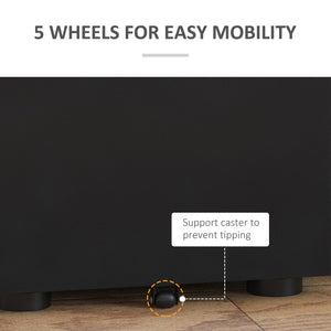 Metal Filing Cabinet 3 Drawer, Mobile Office Cabinet with Wheels for Legal, Letter, A4 File, Black