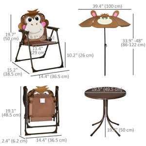 Kids Folding Picnic Table and Chair Set Pattern Outdoor Garden Patio Backyard with Removable & Height – view 2