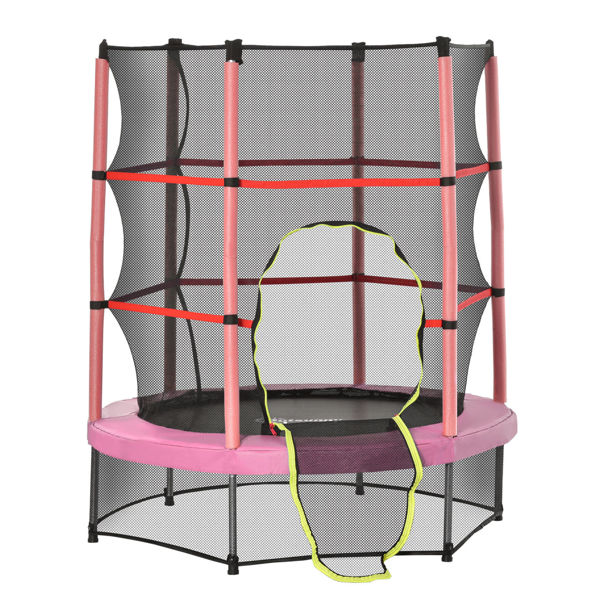 55" Kids Trampoline with Enclosure Net for Indoor/Outdoor, Trampoline for Boys and Girls Age 3-6 Years, Red – view 5