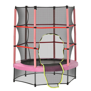 55" Kids Trampoline with Enclosure Net for Indoor/Outdoor, Trampoline for Boys and Girls Age 3-6 Years, Red – view 5
