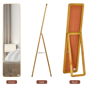 Full Length Mirror for Bedroom, Free Standing Dressing Mirror, Wall Mirror with Wood Frame, 15" x 61" – view 3