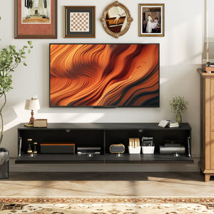 Wall Mounted TV Stand, Floating TV Cabinet with Storage, for TVs up to 70", High Gloss Effect – view 27