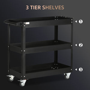 3 Tier Rolling Tool Cart with Wheels, 330 LBS Capacity Heavy Duty Utility Cart – view 3