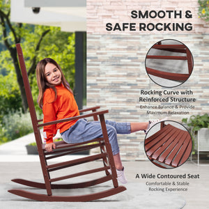 Wooden Porch Rocking Chair Outdoor Patio Rocker Garden Single Leisure Reclining Seat Armchair Natural – view 19