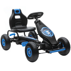 Pedal Go Kart w/ Adjustable Seat, Rubber Wheels Shock Absorb, Green