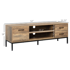 TV Stand for TV up to 50 Inches, TV Cabinet with Door, Open Storage and Drawers, TV Table with Steel Legs – view 9