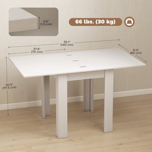 55" Extendable Dining Table for 4-6, Kitchen Table with Steel Slides and Felt Pads for Small Spaces, Black – view 16