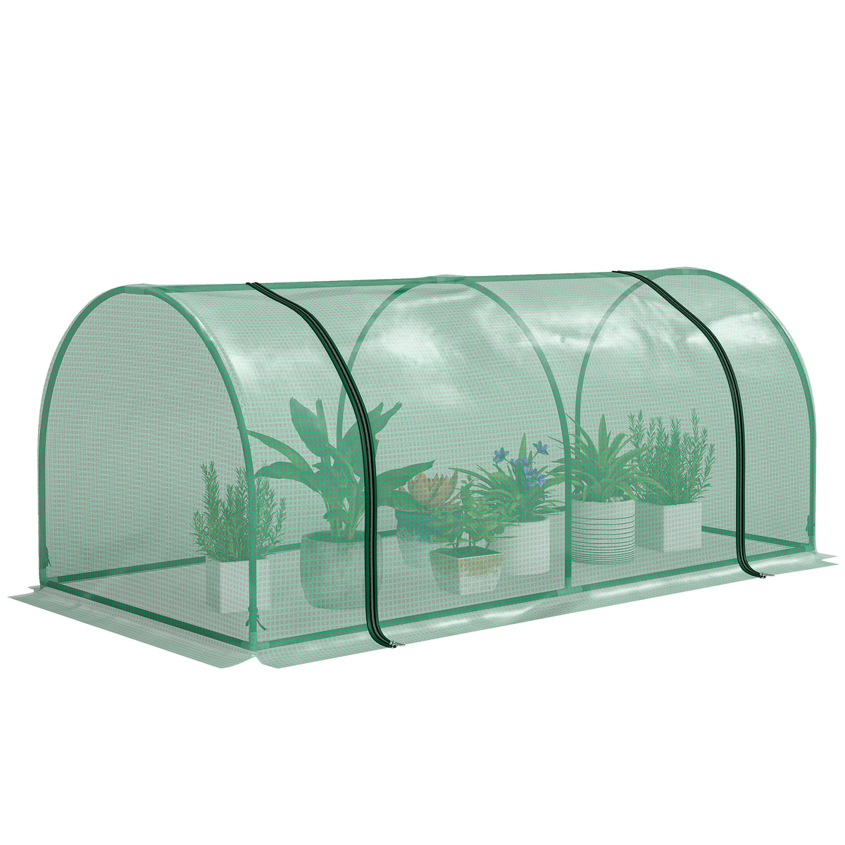 8' x 3' x 2.6' Mini Greenhouse Portable Hot House for Plants with Zippered Doors for Outdoor, Indoor – view 8