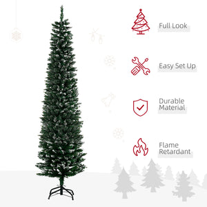 6FT Artificial Snow Dipped Christmas Tree Xmas Pencil Tree Holiday Home Indoor Decoration with Foldable – view 3
