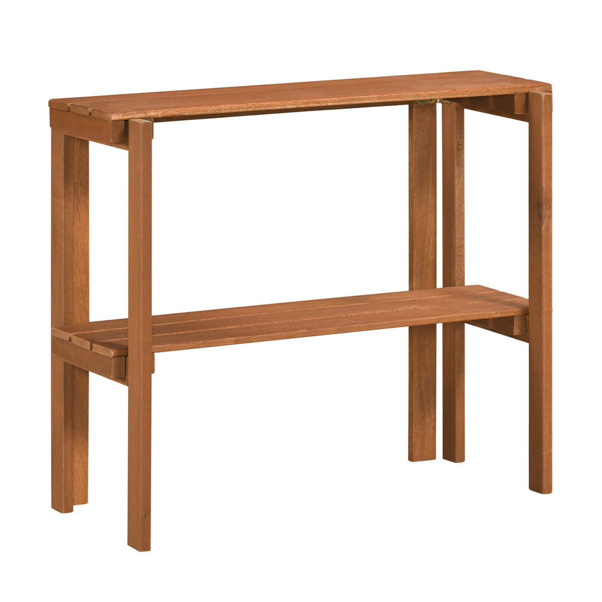 2/3-Tier Folding Wooden Storage Shelves for Entryway and Garden-2-Tier view 4