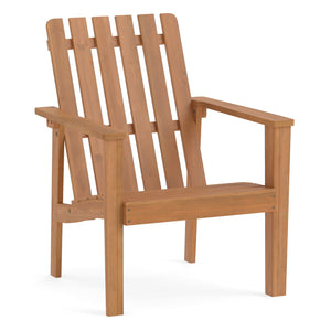 2 Pack Acacia Wood Outdoor Patio Chair with Slatted Backrest and Seat Built-in Armrest view 4