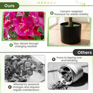 2 Pack Artificial Azalea Trees Faux Floral Plants with Vivid Blooming Flowers view 7