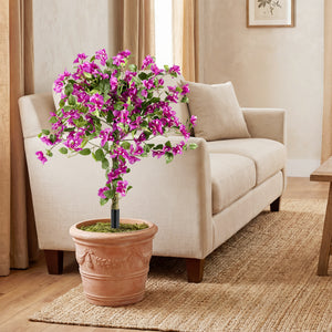 2 Pack Artificial Bougainvillea Trees with Ground Spike and PE Trunks for Porch view 3