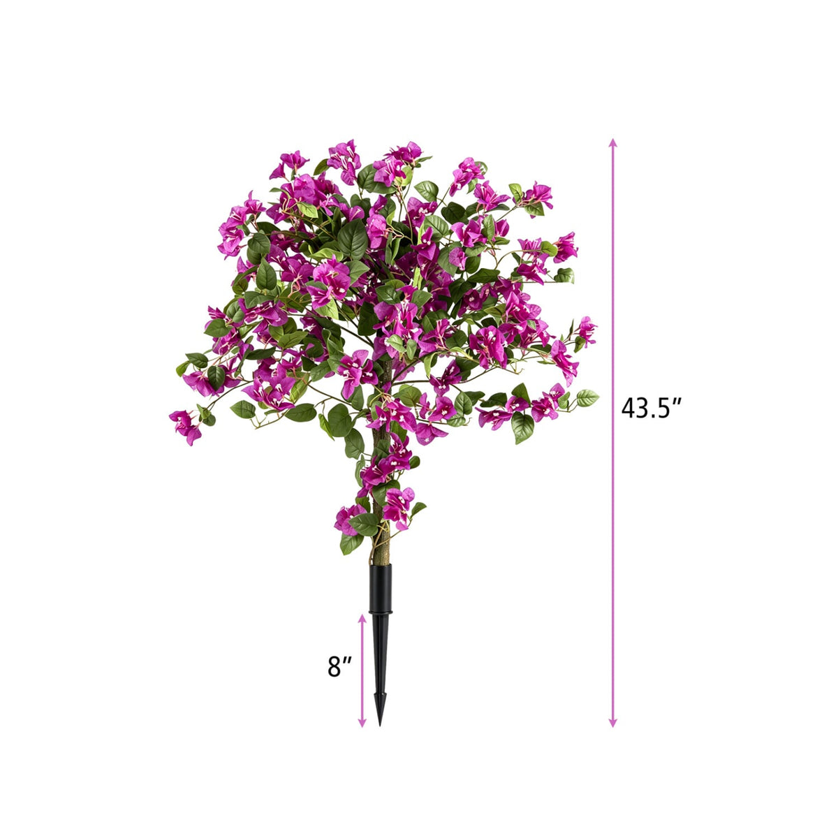 2 Pack Artificial Bougainvillea Trees with Ground Spike and PE Trunks for Porch view 4