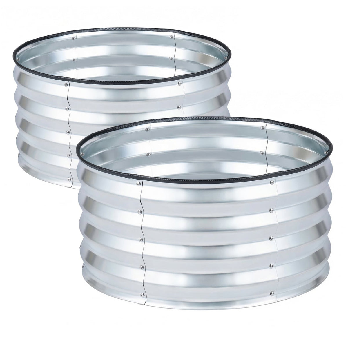 2 Pack Galvanized Raised Garden Bed Kit with Open-Ended Base-Silver view 4