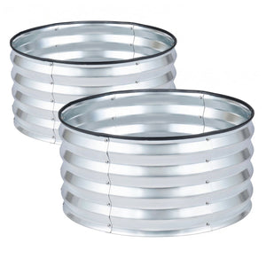 2 Pack Galvanized Raised Garden Bed Kit with Open-Ended Base-Silver view 4