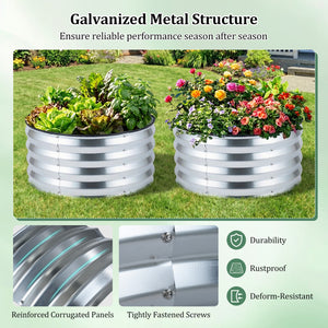 2 Pack Galvanized Raised Garden Bed Kit with Open-Ended Base-Silver view 8