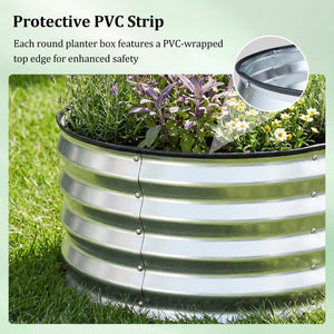 2 Pack Galvanized Raised Garden Bed Kit with Open-Ended Base-Silver view 9
