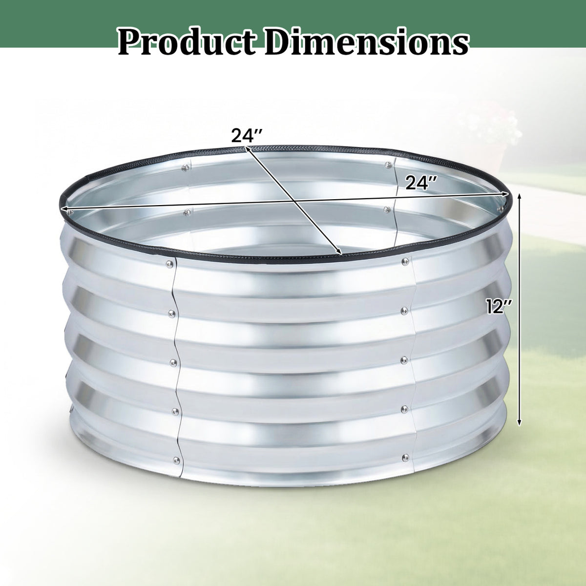 2 Pack Galvanized Raised Garden Bed Kit with Open-Ended Base-Silver view 5