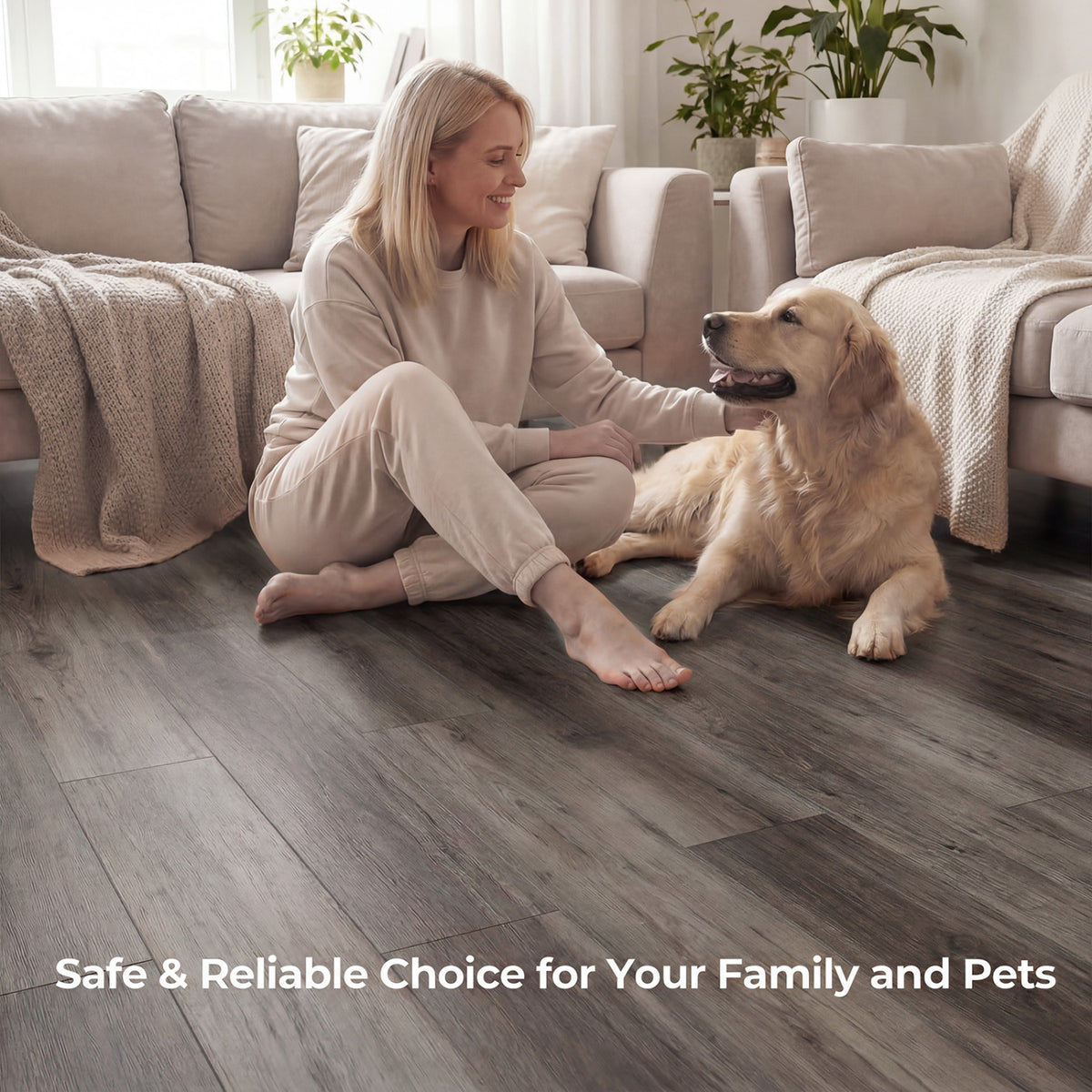 2 Pieces Floor Tile Vinyl Flooring Waterproof Vinyl Plank Flooring-Gray view 6