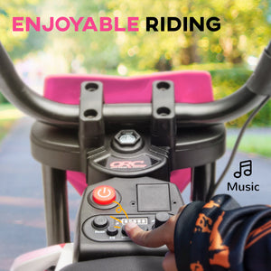 Qaba 12V Kids Dirt Bike, Electric Motorcycle with Twist Grip Throttle, Training Wheels, Rear Suspension & Music