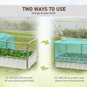 Raised Garden Bed, 5.7 x 3 x 2.3ft Steel Planter Box Outdoor with Cover, Gloves, Dark Grey – view 11