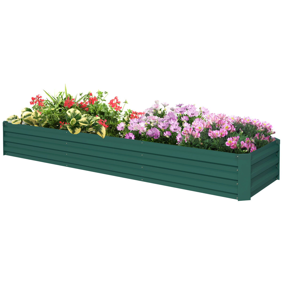 8'x2'x1' Galvanized Raised Bed, Large Elevated Planter Box for Growing Flowers, Herbs and Vegetables – view 15